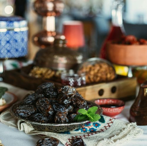 ajwa dates on table