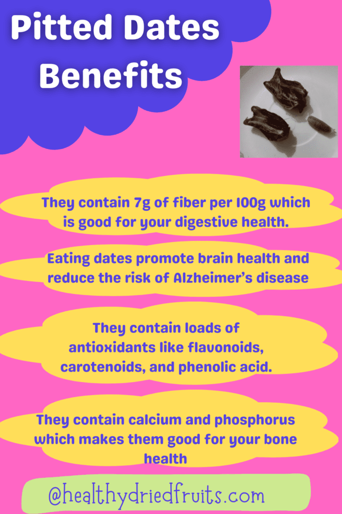 pitted dates benefits infographic